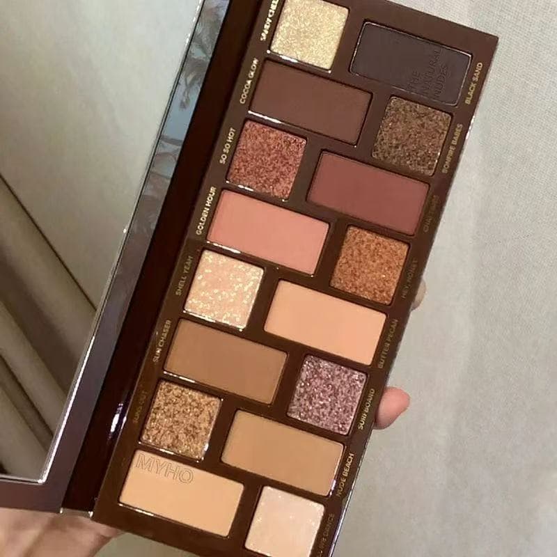 Sombra para os olhos 2516 Sunset Orange Brown com brilho sutil, acabamento mate e perolado, reduz o inchaço, pó acessíve