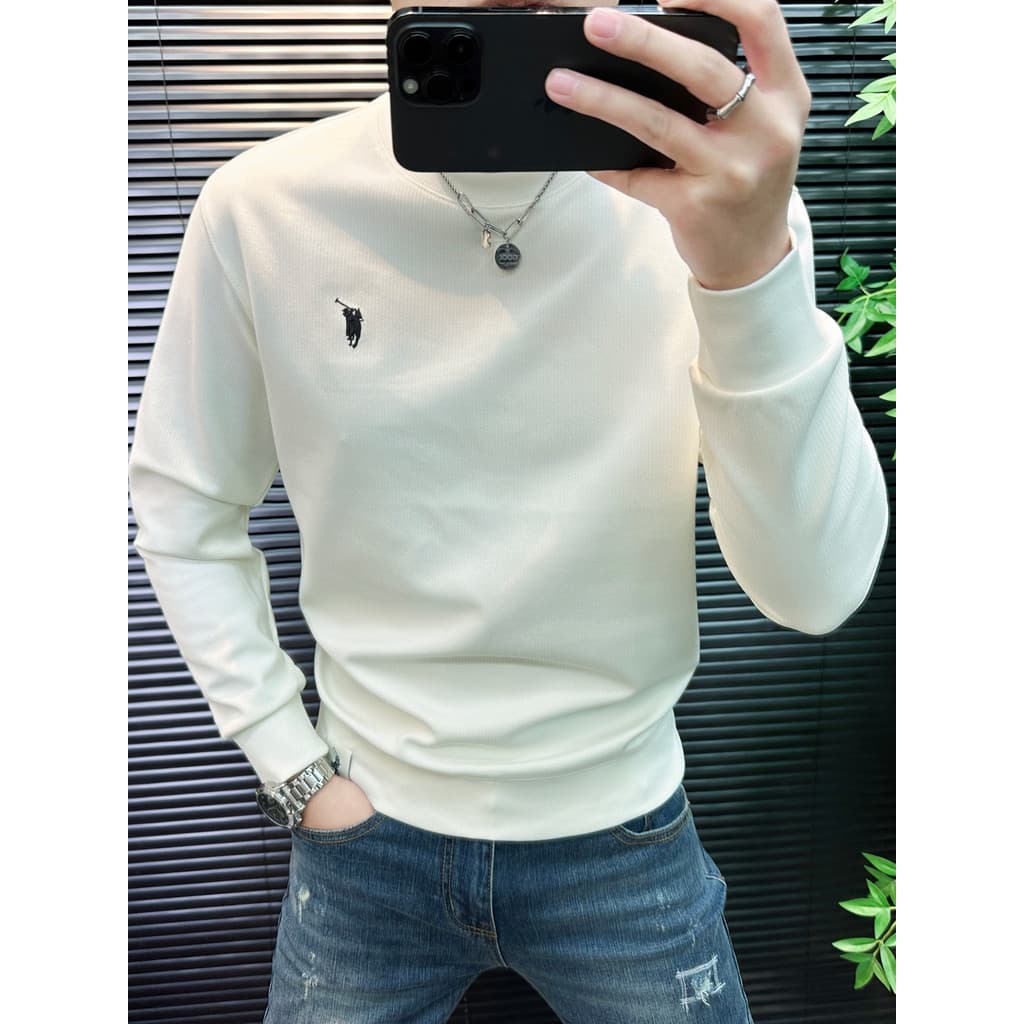 Estação Europeia 2025 Novo Estilo Moletom Bordado de Alta Qualidade Masculino Street Wear Casual Gola Redonda Simples Co