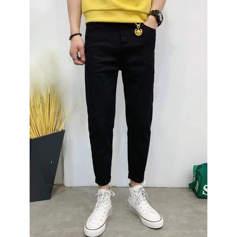 Verão juventude versão coreana na moda magro-ajuste branco Jeans masculino pés pequenos tornozelo comprimento rua Wear C