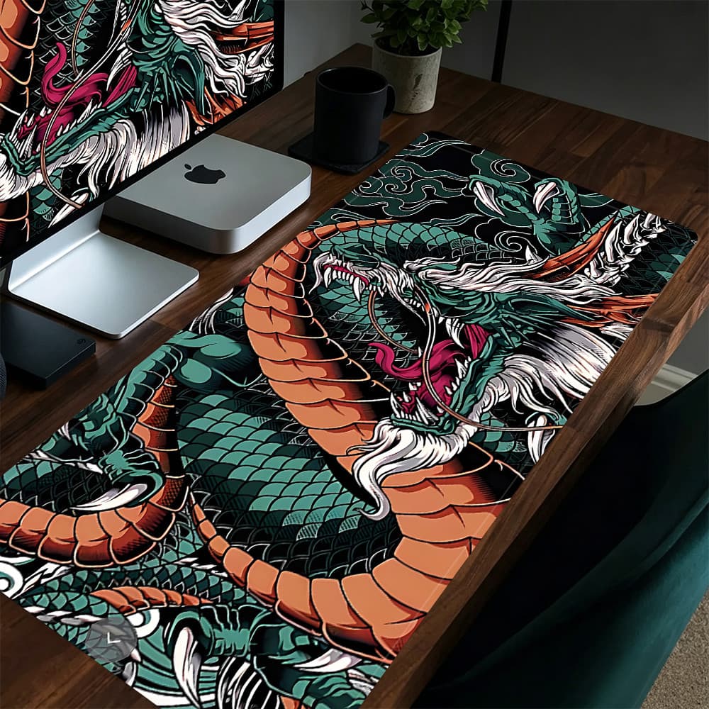 Grande Jogo Mouse Pad Antiderrapante 80X30 CM Impressões Personalizadas Mousepad Borda Costurada Dragão Colorido KK
