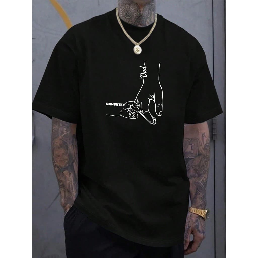 Camiseta Casual Ideal Para Dia Dos Pais Colorida Masculina Adulto Manga Curta Algodão Estampa Dia Dos Pais