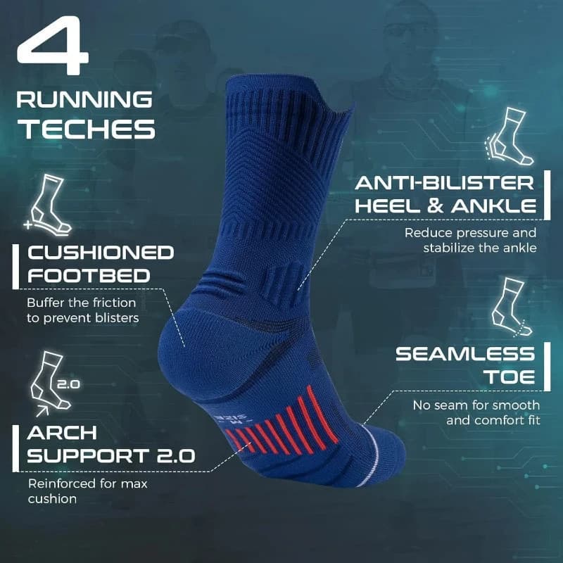 Meias De Corrida De Basquete Respiráveis Masculinas Absorventes De Suor Antiderrapante Prático Fundo De Toalha