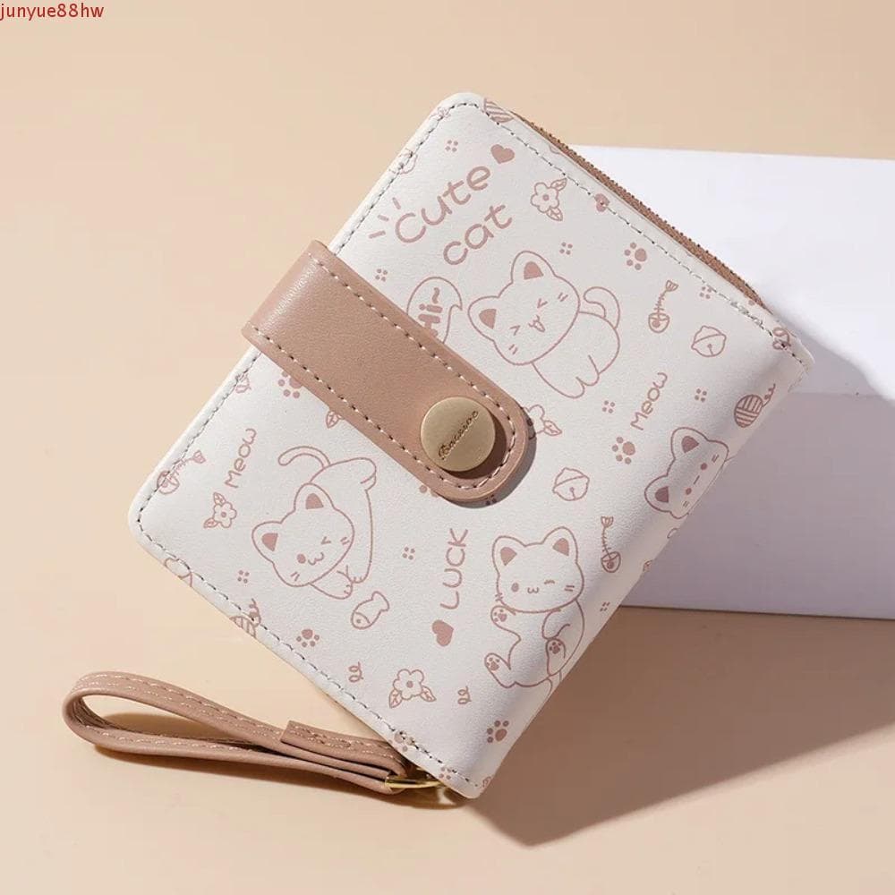 JUNYUE Bolsa Curta Para Dinheiro De Estudante , Carteira Portátil À Prova D'água Meninas E Gatos , Carteiras Com Zíper E