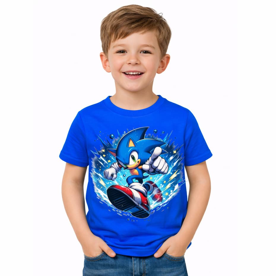 Camiseta Camisa Sonic Infantil e Adulto Blusa unissex 100% Algodão Envio imediato