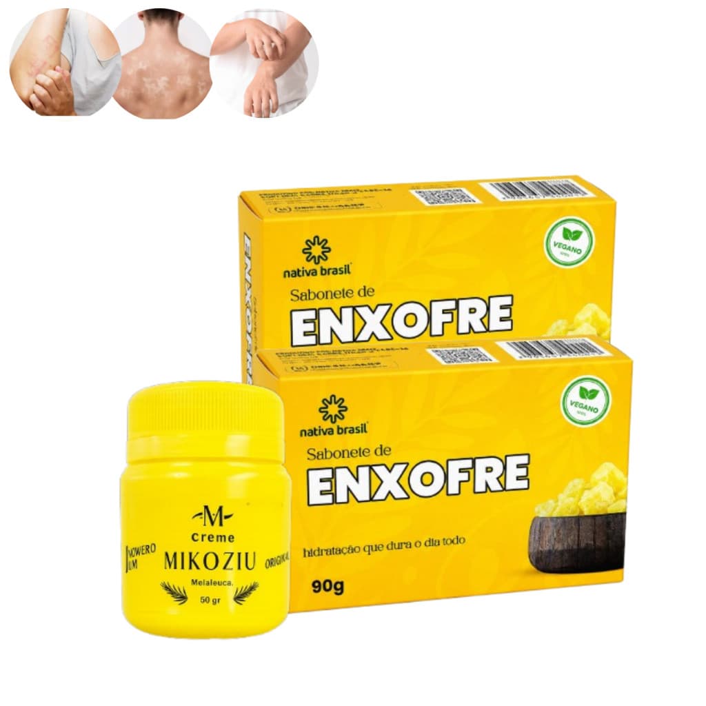 Creme P/ Pano Branco, Coceiras E Micoses+2 Sabonetes Enxofre