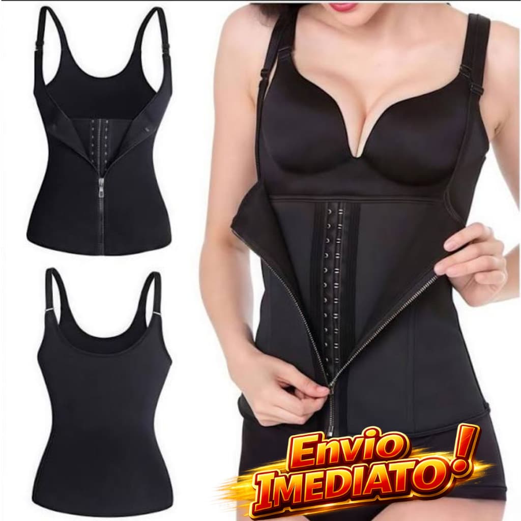Cinta Modeladora Feminina com Zíper - Cintura Dupla de Compressão Ajustável para Redução Abdominal e Suporte com Alça