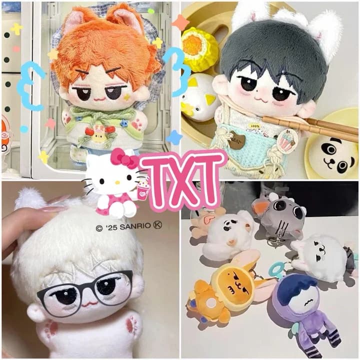 Bonecos de Pelúcia Kpop TXT Yeonjun Soobin Beomgyu Boneco Idêntico Estilos Q Tutu Bar Two Bars S KMIM