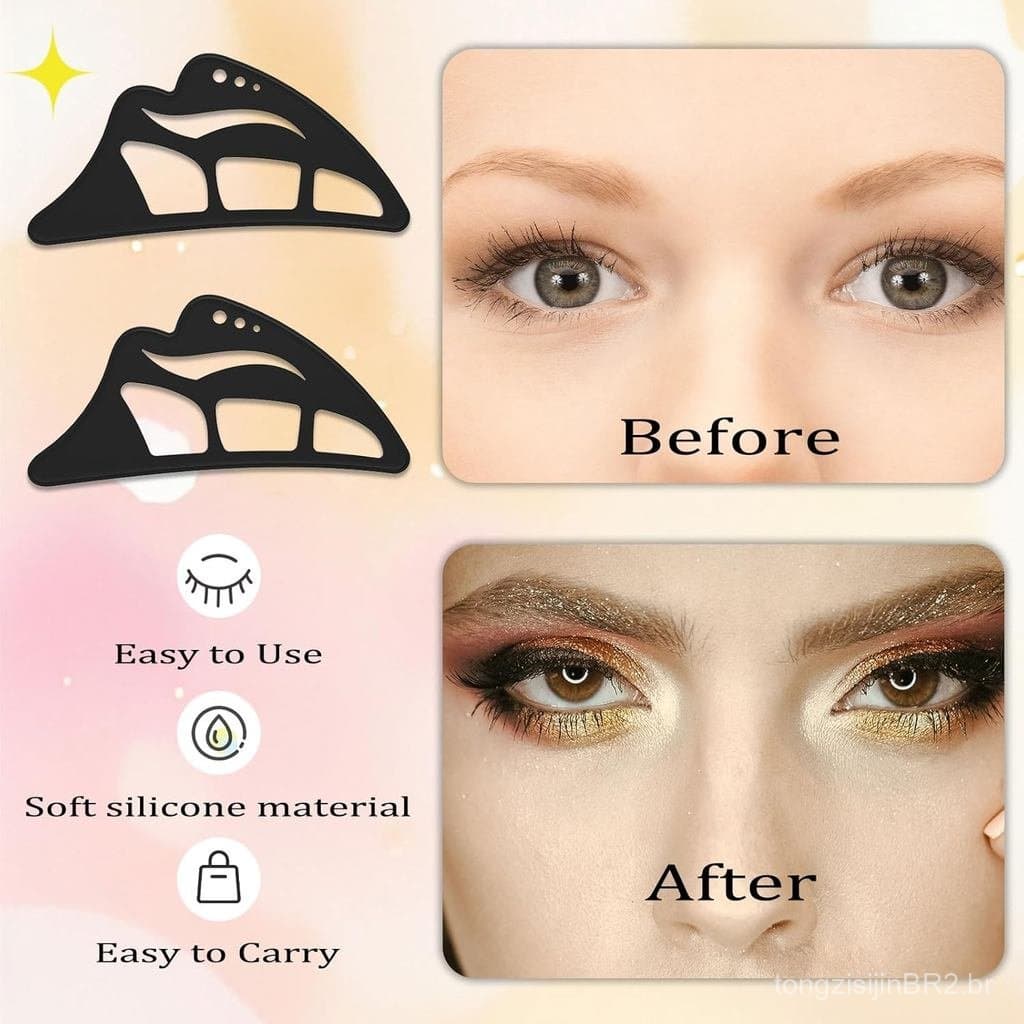 2 Peças de Molde para Sombra de Olhos 5 em 1, Ferramenta de Silicone para Maquiagem dos Olhos, Moldes Reutilizáveis para