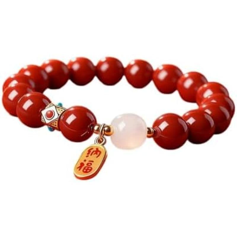 Para Mulheres E Homens Pulseiras Natural Ágata Vermelha Do Sul Pulseira Feminina Sorte