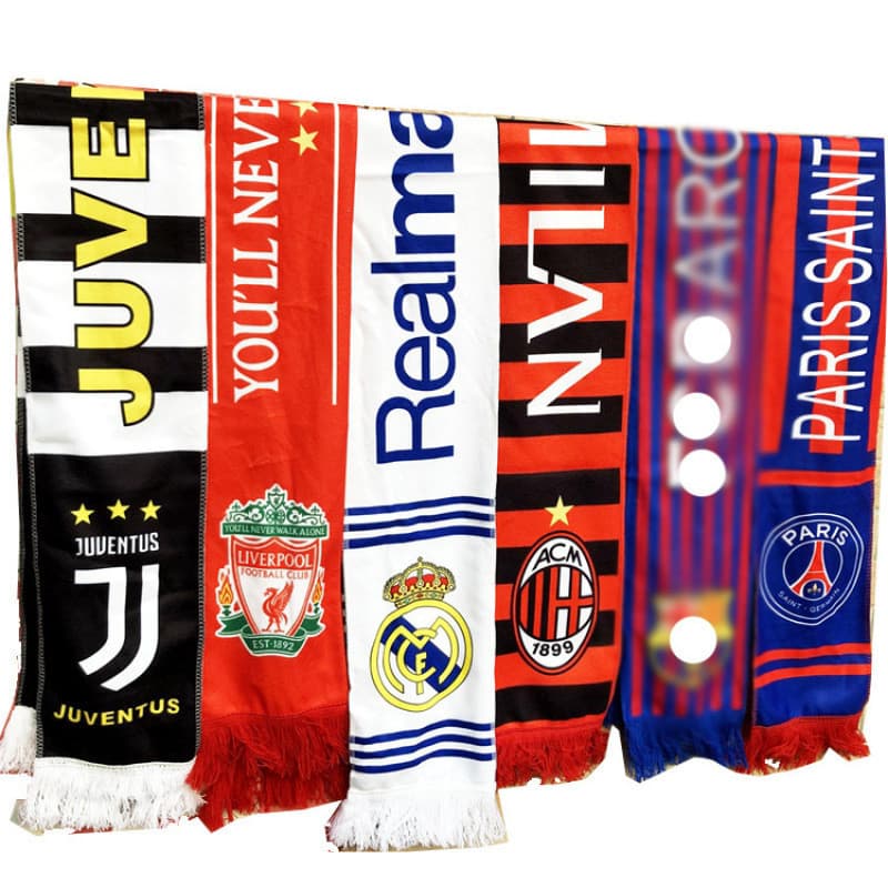 Suprimentos para fãs Yoowen Huangma Liverpool AC Milan Bib Cachecol Fã de Futebol Outono Inverno Cheer Wave Cachecol 2 P