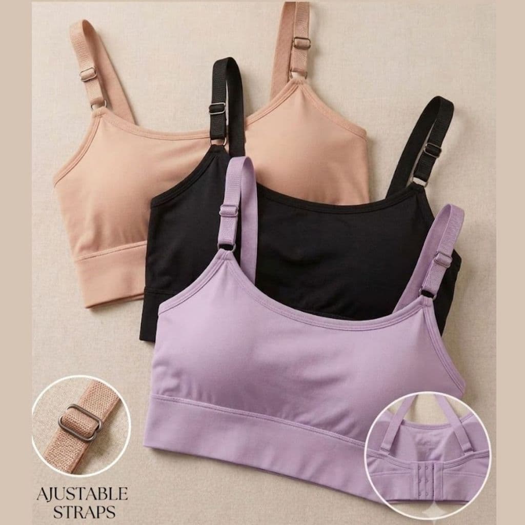 Kit 4 ou 2 TOP Fitness feminino, Alças finas e Ajustaveis,Bojo removivel e fecho traseiro Alta Sustentação!