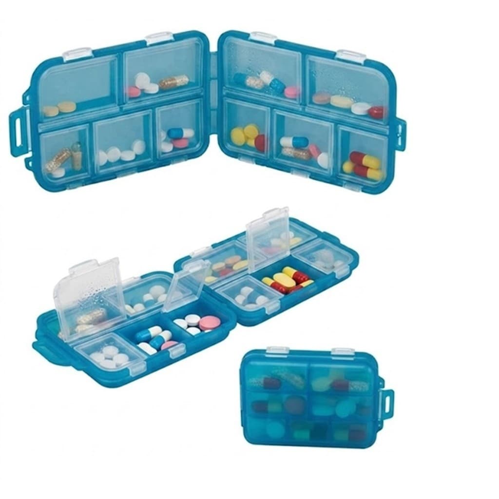 Porta comprimidos Com10 divisorias ideal para bolsa viagens