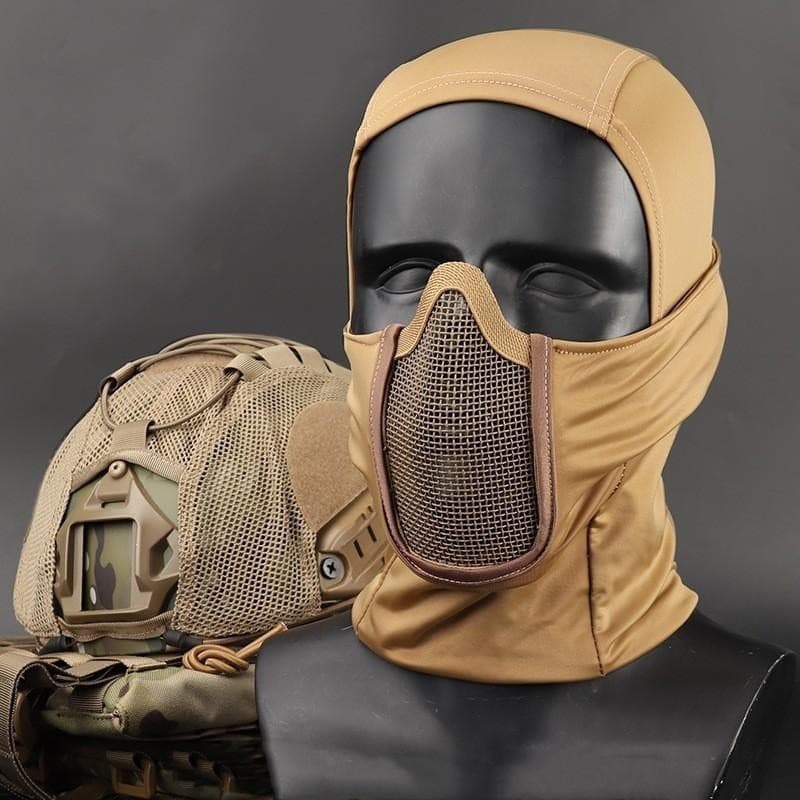 Máscara Tática de Rosto Inteiro, Balaclava de Malha, Capuz para Motocicleta, Exército, Airsoft, Paintball, Equipamento S