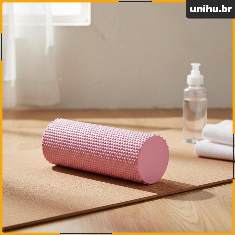 [Unihu] Rolo De Espuma Eva Massagem Sólido Coluna De Ioga De Corpo Inteiro Rosa 30x10cm