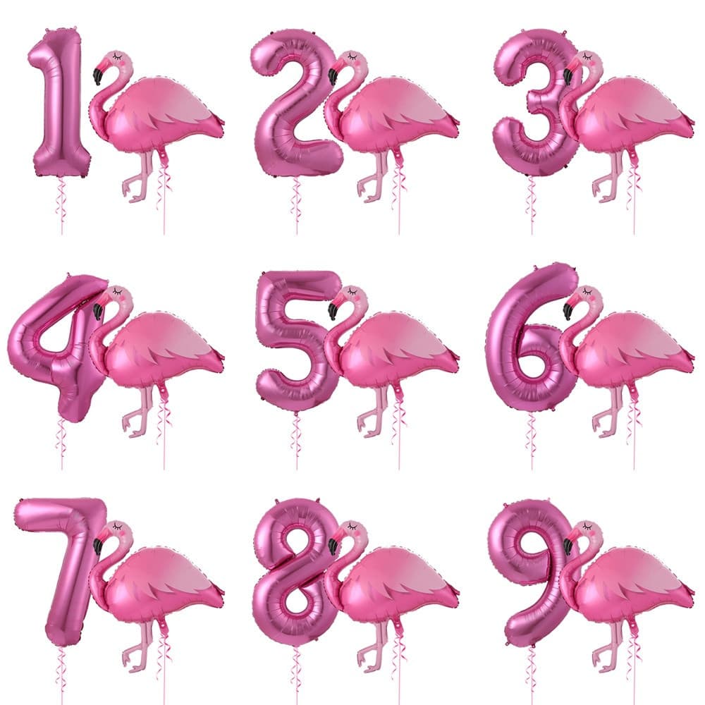 Flamingo Balão Decorações Da Festa De Aniversário Feliz 32 Polegada Número Balões Hawaii Tema Necessidade