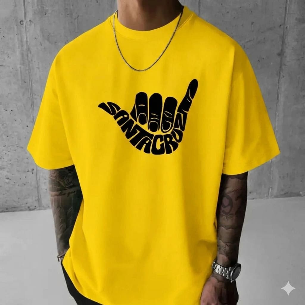 Camiseta Masculina Estampa Mão Hang Loose Surf Skate Streewear 100% Agodao fio 30.1 Premium Camisa