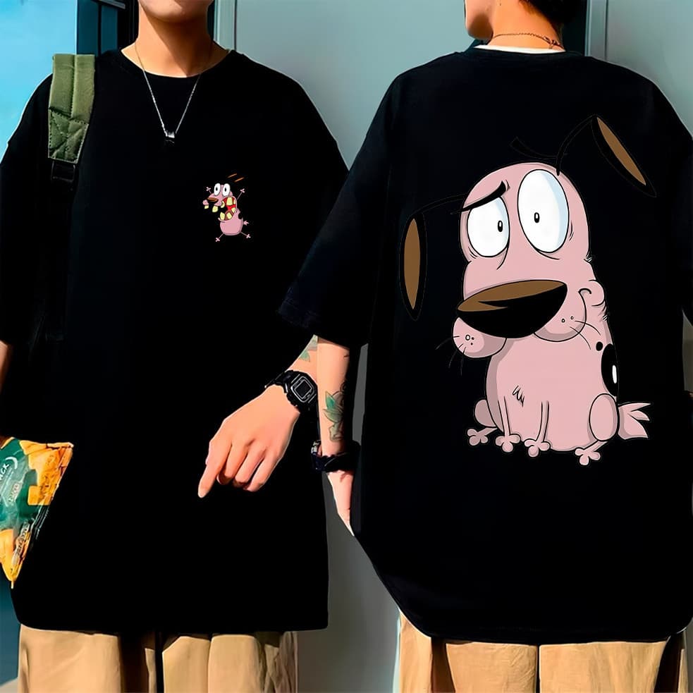 Camiseta Camisa Cãocoragemstreetwear Oversized Dtf Ref3721