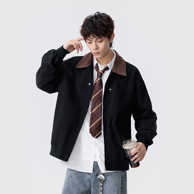 Retro Street Wear cleanfit Workwear Detroit Jaqueta Masculina Street Loose All-Match Lapela Jaqueta Piloto Americano Uni