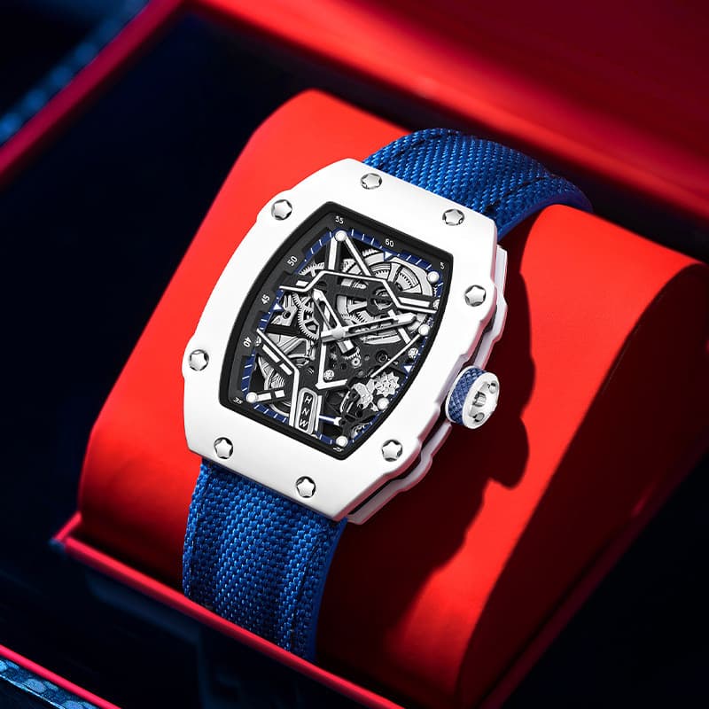 Relógio masculino ultrafino barril pulseira náilon, luminoso e à prova d'água, relógio casual masculino