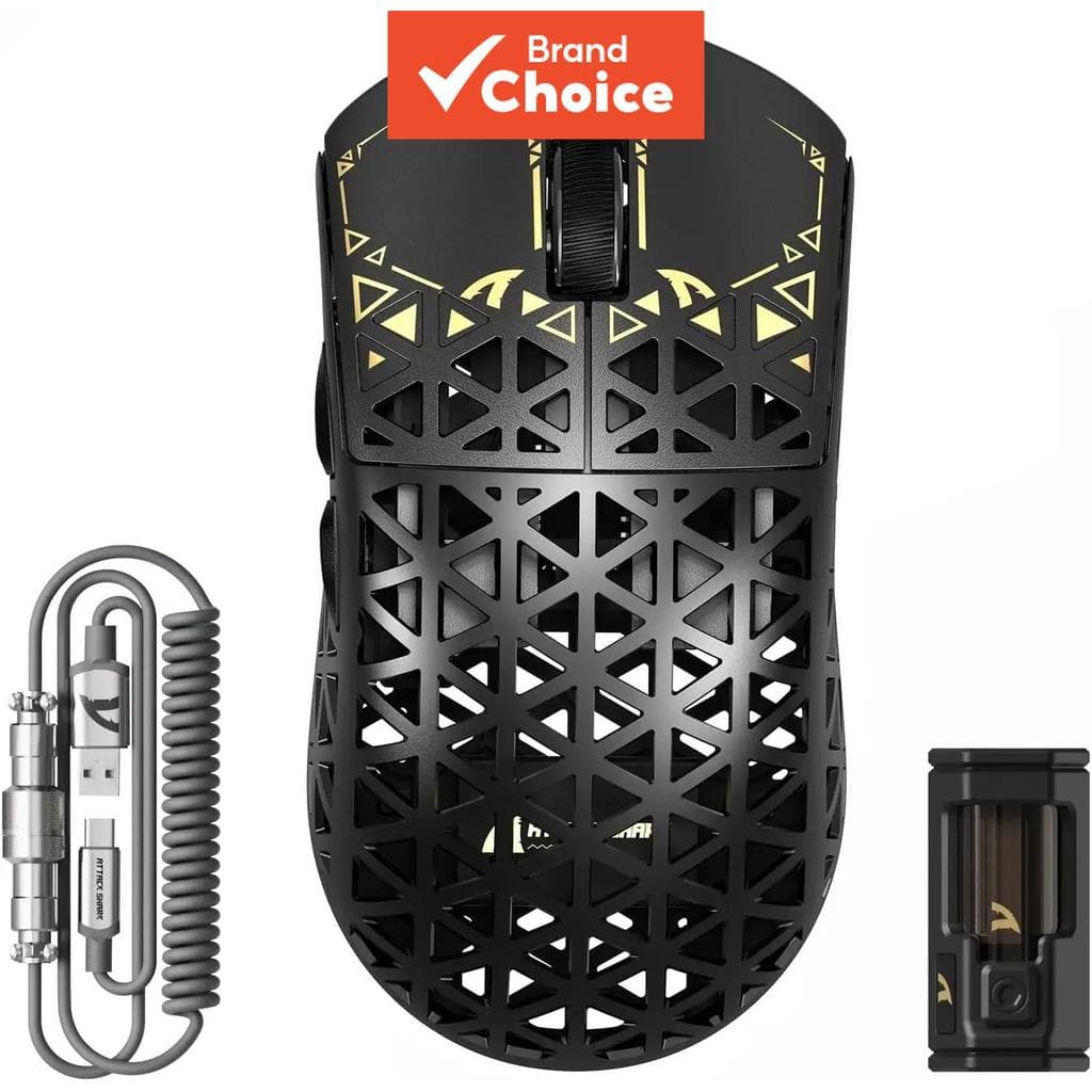 Mouse Gamer Attack Shark R5 Ultra Sensor PAW3950Max 30000 DPI Nativo Overclock 42000 DPI 750 IPS Aceleração 50G Mouse