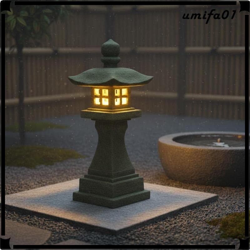 [Umifa] Lanterna De Pedra De Decoração Japonesa Bluestone Mini Estátua Iluminação Ambiente Quente Para Buda De Casa Aces