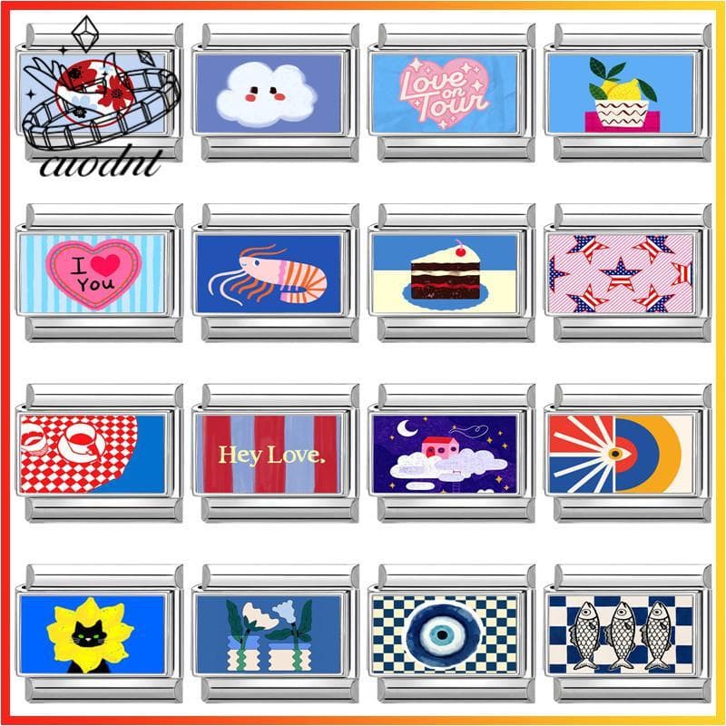 Flor Gato Italiano Charme Pulseira Caber 9mm De Aço Inoxidável Jóias Fazendo Acessórios DIY Retro Personalidade Módulo