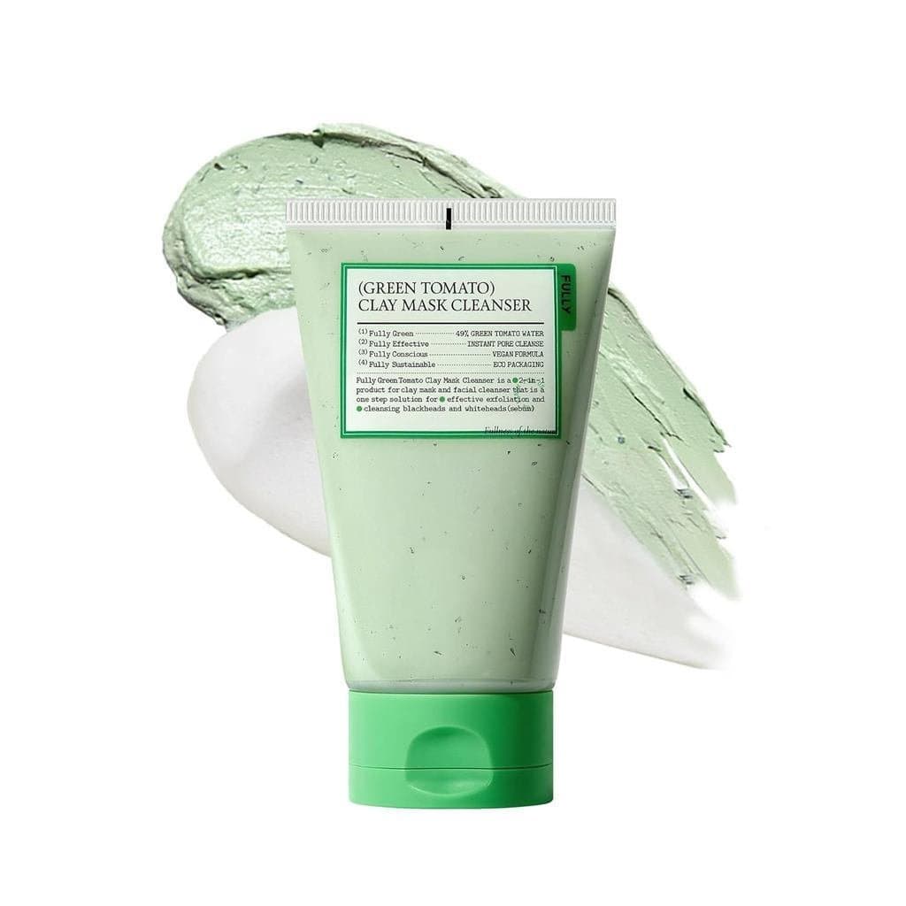 FULLYGreenTomatoClayMaskCleanser Máscara de Argila de Tomate Verde, Máscara 2 em 1 para Limpeza de Poros da CardiB