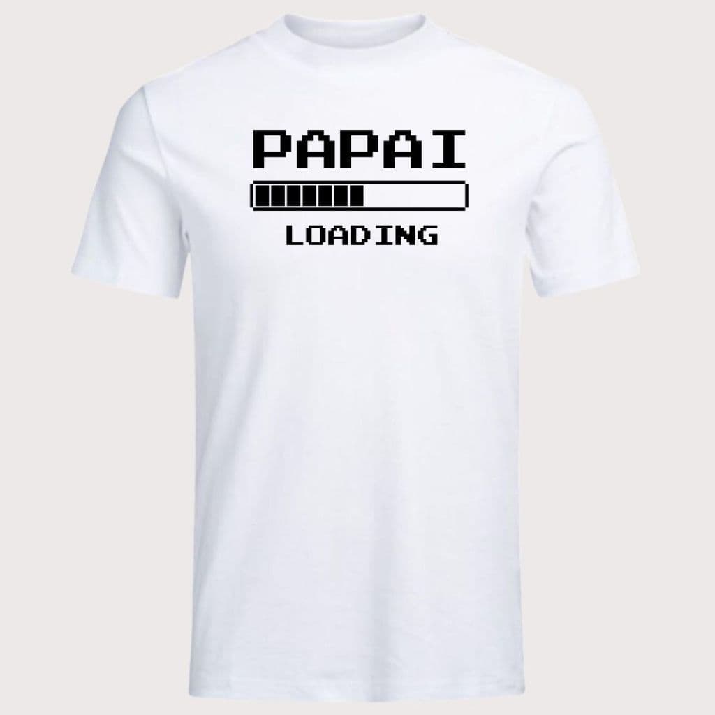 Camiseta Quase Pai Masculina Dia Dos Pais Papai Loading Carregando Surpresa Camisa 100% Algodão Carregando