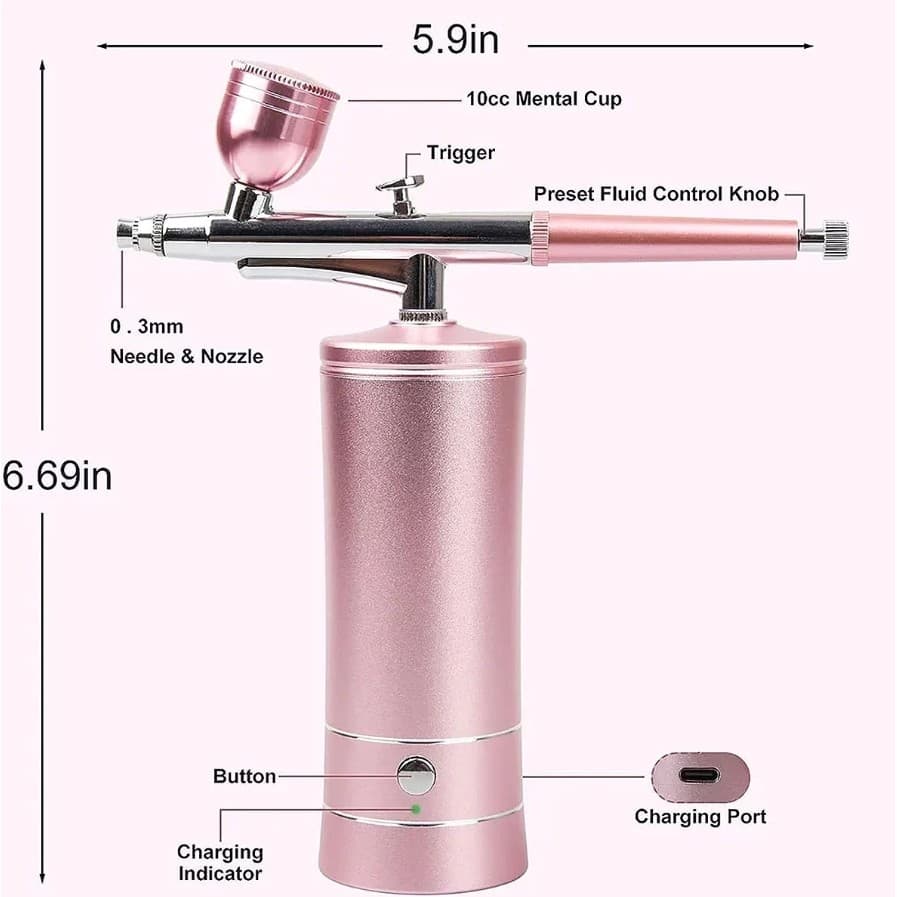 Aerógrafo Portátil com Mini Compressor - Para Unhas, Bolo, Maquiagem, Cabelo