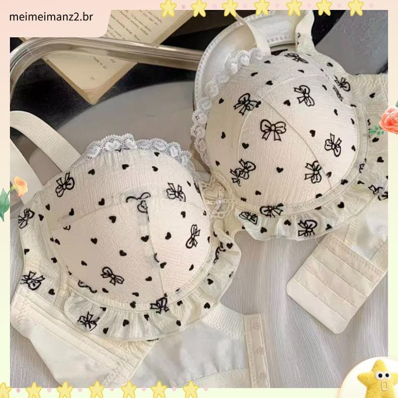Puro desejo amor renda Plus Size roupa interior irmã gorda peito grande Anti-flacidez fino menina arco sutiã sem costura