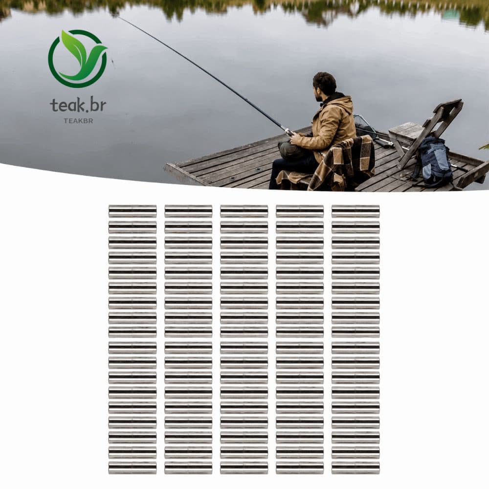 TEABR 100 Pcs Crimpagens De Linha De Pesca , Mini Mangas Leves De Crimpagem Equipamento Versátil De Líder