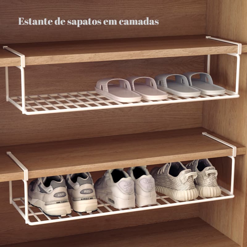 Multi-Camada Sapato Rack Doméstico Armário Partição Utilitários Economizar Espaço Armazenamento Base Dobrável