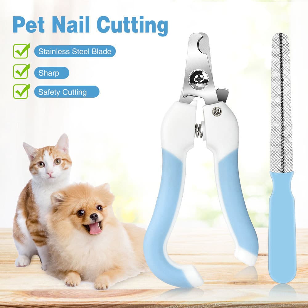 Cortador de unhas para animais de estimação, tesoura para cães e gatos, conjunto de acessórios para animais de estimação
