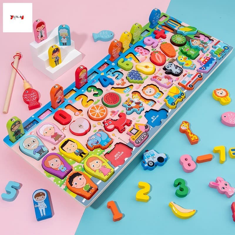 Placa De Quebra-Cabeça De Logaritmo De Madeira-Brinquedo De Educação Infantil Para Crianças Com Tema De Transporte De An