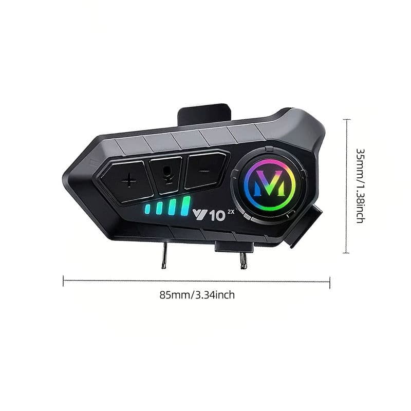 Capacete de Moto Y10-2X: Intercomunicador Bluetooth 5.4, Alcance 500m, Bateria 1000mAh