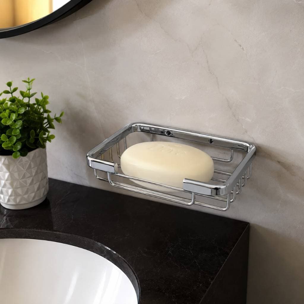 Porta Sabonete Saboneteira Sabão De Aço  Para Fixação Para Parede De Casa Banheiro