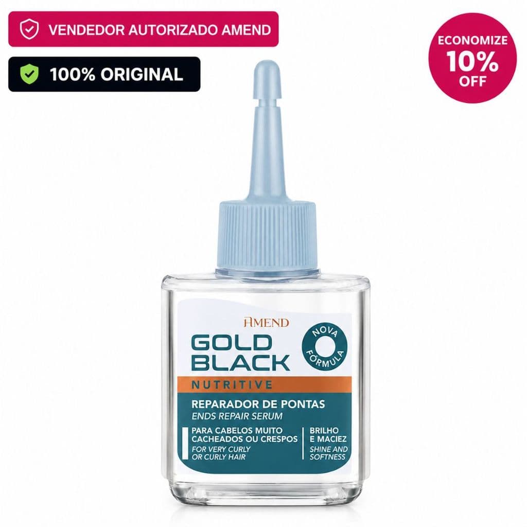 Reparador Nutritivo De Pontas Gold Black 30Ml Amend Cosmetics Silicone