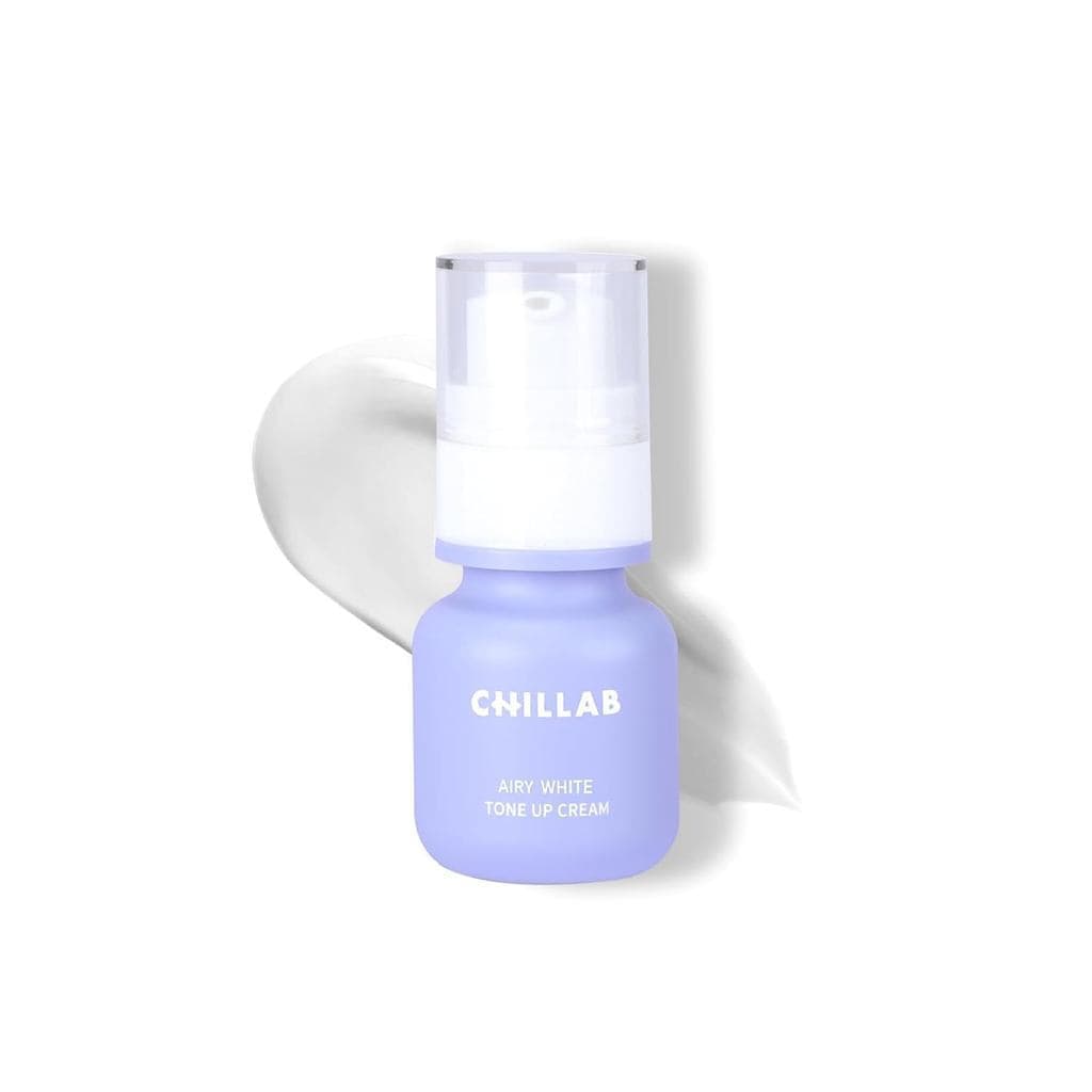 Chillab Airy White Tone Cream é uma base de maquiagem leve e hidratante que contém extratos vegetais e possui uma textur