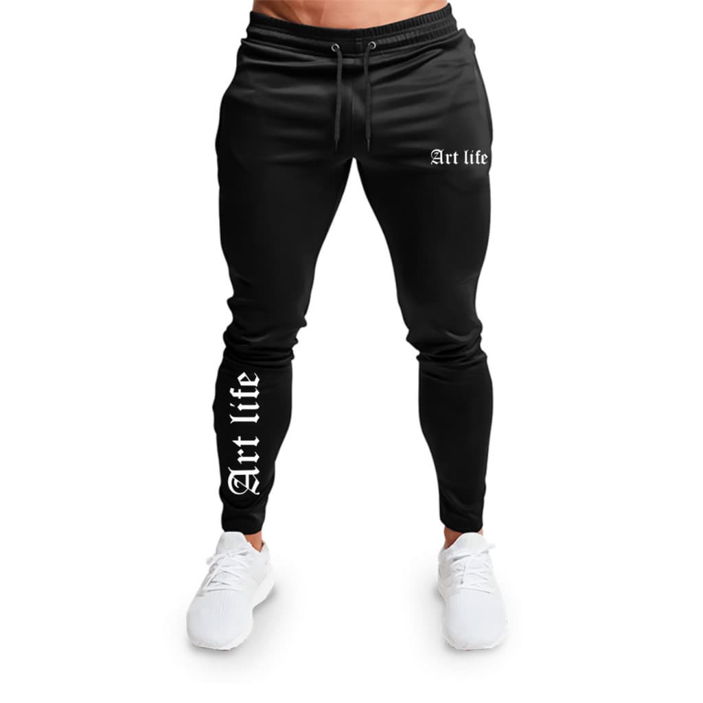 Calça Jogger Moletom Art Life masculina estilo street 100% algodão estampa na perna