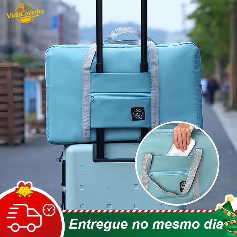 Bolsa Mala Dobrável Impermeavel Para Viagem Organizador Armazenamento De Bagagem