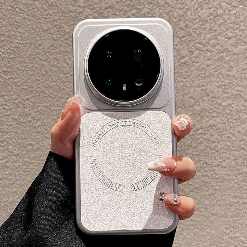 Capa para celular HONOR Magic8 Pro com padrão de lichia, x80Promax com sucção magnética
