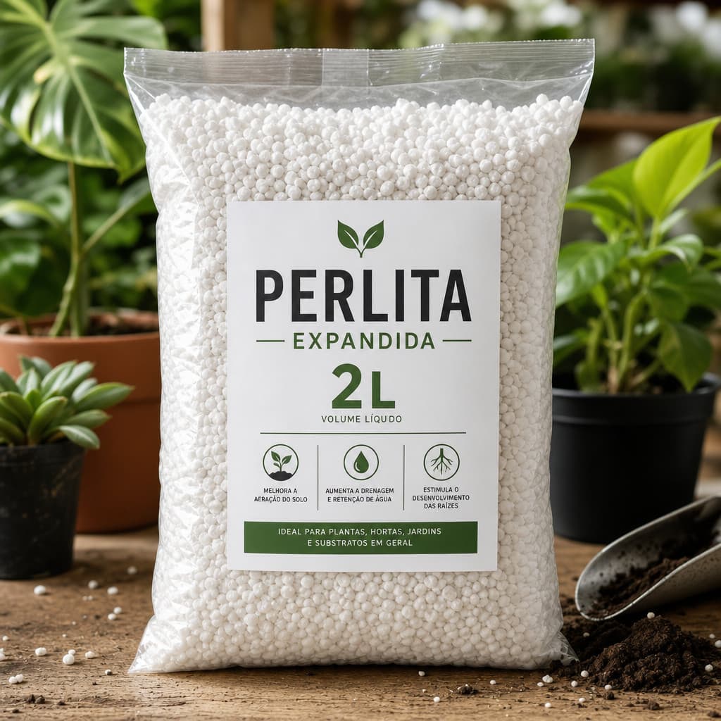 Condicionador de Solo Perlita Expandida 2 Litros – Substrato Plantas Orquídeas e Outros