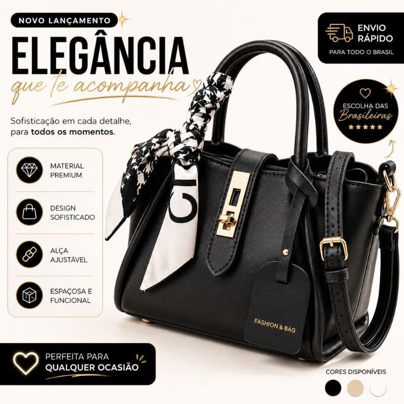 Bolsa Tiracolo Feminina Retrô Com Lenço Elegante Alça Ajustável Pequena Luxo Casual Premium