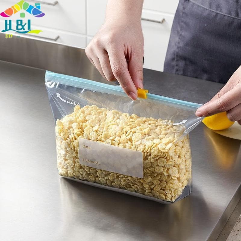 H & L 45 Pcs Silicone Armazenamento De Alimentos À Prova De Fugas Reutilizáveis Stand Up Zip Fechado Sacos Copo Saco De