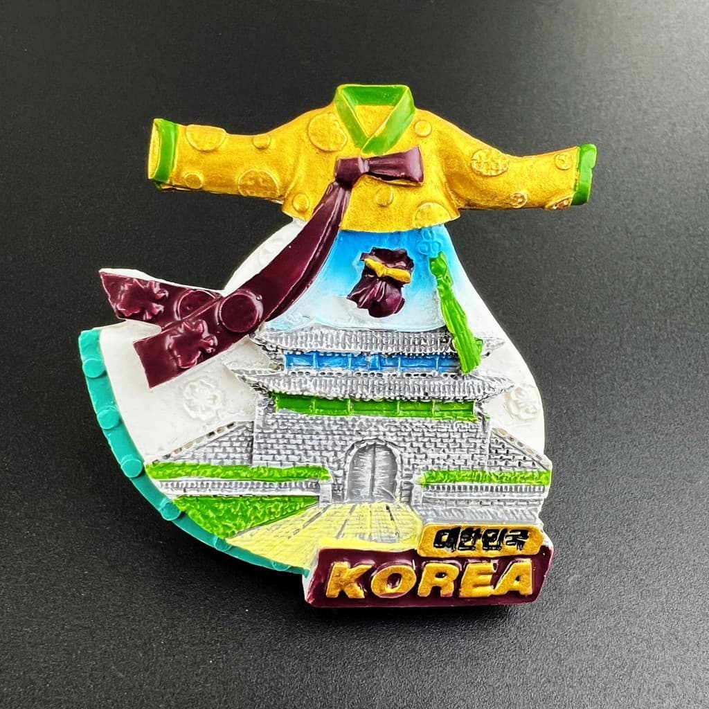 Resina roupas coreanas Chonglimen Cultural criativo geladeira adesivos criativo tridimensional lembranças turísticas ade