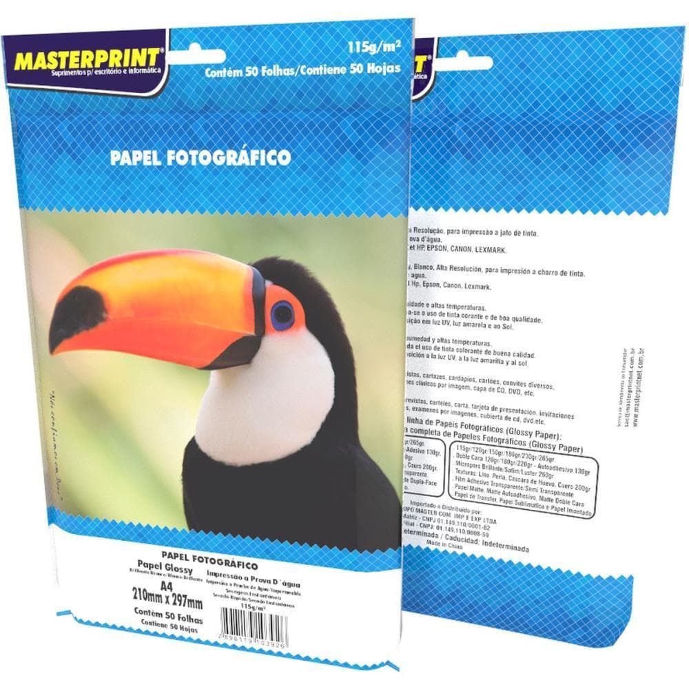 Papel Fotografico INKJET A4 GLOSSY 115G