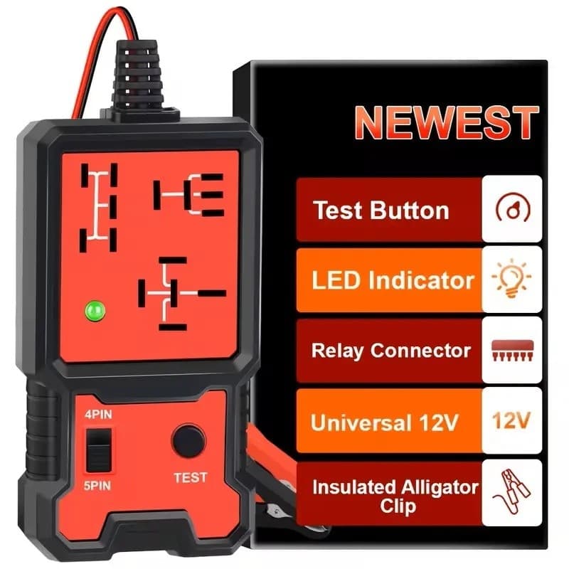 [FathersDayGift] Testador de Relés Versátil 124 Pinos e 5 Pinos para Eletrônica Automotiva com Luz LED, Design Ergonômic