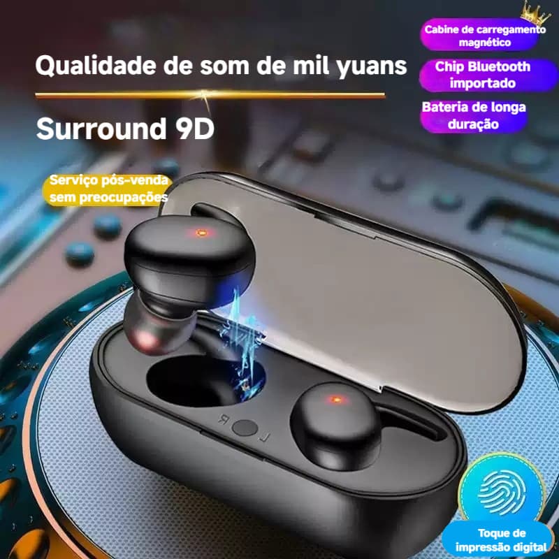 Y30-Fone de ouvido Bluetooth sem fio esportivo Mini fone de ouvido tipo intra-auricular