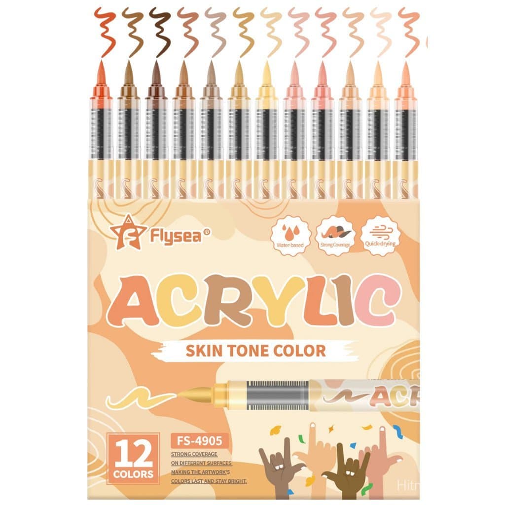 Kit 12 Canetas Acrílicas Tons de Pele Acrylic