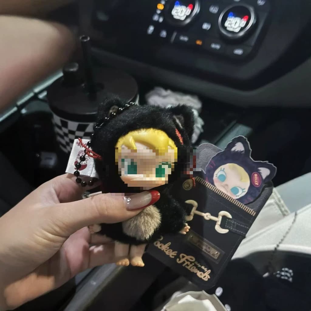Bolso brinquedo série plástico jogar pingente chaveiro caixa de pelúcia mlmoli saco na moda menino amigo esmalte cego